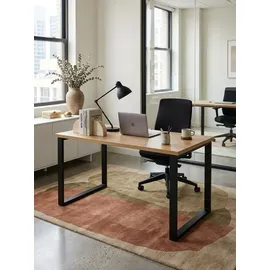 KADIMA DESIGN Eiche-Schreibtisch, Robuste Metallbeine, Vielseitig, Stabil, Modern. 120x60x76 cm