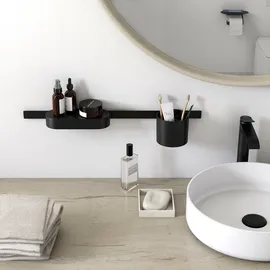 Hansgrohe WallStoris Badaccessoire-Set Schwarz