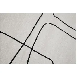 miliboo Rechteckiger Teppich mit Line-art-muster in Off-white und Schwarz 160 x 230 cm Tiana