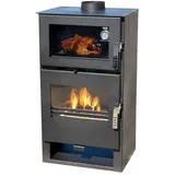 DanDiBo Ambiente Kaminofen mit Backfach Verso F Holzofen 9 kW Kamin Ofen Holz Mehrfachbelegung Heizofen Holzofen