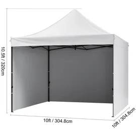Vevor Pavillon 304,8x304,8x320cm Weiß