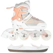 Nils Extreme Inline-Skates mit austauschbarer Hockeykufe Nils Extreme Lucky Weiß/Rosa ABEC7 Gr. 34-38