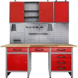 Ondis24 Lochwand Metall 160 cm rot unbestückt