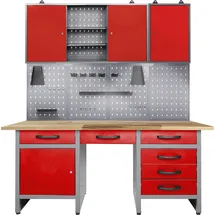 Ondis24 Lochwand Metall 160 cm rot unbestückt