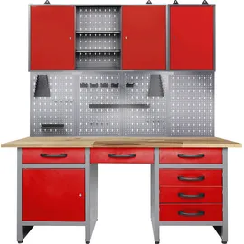 Ondis24 Lochwand Metall 160 cm rot unbestückt