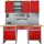 Ondis24 Lochwand Metall 160 cm rot unbestückt