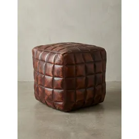 KADIMA DESIGN Sitzhocker Echtleder 39 x 41 x 39 cm Braun
