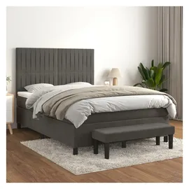 vidaXL Boxspringbett 140 x 200 cm Dunkelgrau