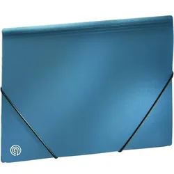 Ecobra Eckspannmappe A4 PP blue metallic