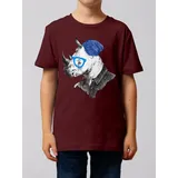 wat? APPAREL T-Shirt Nashorn in Weinrot | Gr.: 110/116