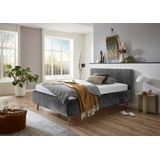 Meise Möbel Mattis mit Bettkasten Holzfuß Kopfteil glatt - 140x200 cm