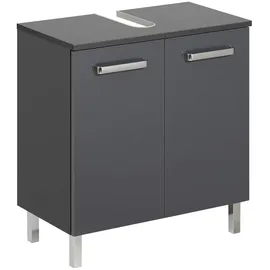 Pelipal Waschbeckenunterschrank Quickset 311 in Anthrazit Glanz, 60 cm breit | Waschbeckenschrank ohne Waschbecken mit 2 Türen