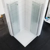 Duschkabine Eckeinstieg Faltbar 180o Falttür Dusche Duschabtrennung 6mm nano Glas H:195cm 120X90cm - Sonni