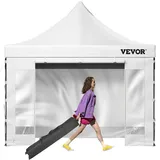 Vevor Pavillon Faltpavillon 3x3m Faltpavillon 240g PVC-beschichtetes Polyester Pop-Up-Pavillon 1,95-2,13m Einstellbar Partyzelt Festzelt Strandzelt Weiß