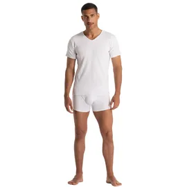 Bruno Banani V-Shirt BRUNO BANANI "FINE RIB", Herren, Gr. S, weiß, Feinripp, Obermaterial: 96% Baumwolle, 4% Elasthan, unifarben, Basic hüftbedeckend, V-Ausschnitt, Shirts, Feinripp, Kurzarm, V-Neck, Cotton-Mix