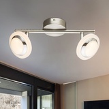 GLOBO Deckenleuchte Wohnzimmer LED Deckenlampe Chrom, Spots schwenkbar, 2x4W 2x 280lm warmweiß. Globo 56125-2