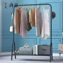 Leli Kleiderbügel Kleiderbügel Einpoliger Kleiderbügel 100CM Schlafzimmer Wohnzimmer Kleiderbügel Kleiderbügel Balkon Lagerregal Ritter Schwarz