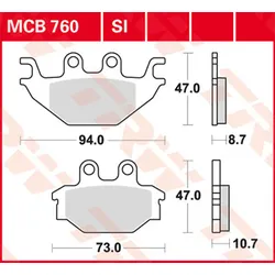 TRW Lucas Bremsbelag MCB760