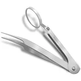 InstrumenteNrw Spitze Zeckenzange mit Lupe Kombi Zecken Pinzette - Rostfrei -