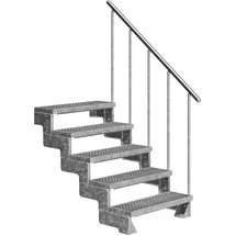 DOLLE Außentreppe Gardentop 90-110 cm 100 cm breit Gitterrost