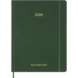 Moleskine 15 Monate Essential Wochenkalender 2025/2026, 1 Wo = 2 Seiten, vertikal, XXL, fester Einband, Myrtengrün