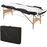Mucola - 2 zonen mobile massageliege inkl.tasche kosmetikliege klappbar weiss/schwarz neu