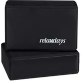 Relaxdays Yogablock 2er Set, Yoga-Klötze für Yoga-Übungen, Hartschaum, rutschfest, Yoga-Würfel HBT 8x23x15cm, Schwarz