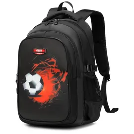 ASGE Schulrucksack für Jungen 8-10 Jahre, Mit 4 Hauptfächern & Coolem Fußball-Design, Ergonomisch & Pflegeleicht, Große Schultasche für Schule & Alltag