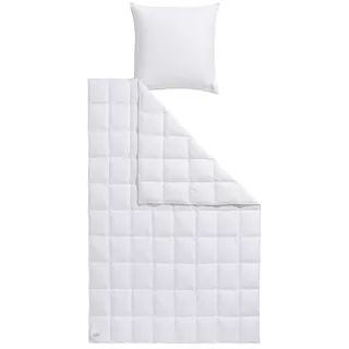 Otto Keller Daunenbettdecke + Kopfkissen OTTO KELLER "Star, Decke mit Kissen, verschiedene Größen wie Bettdecke 135x200 cm", weiß, B/L: 155cm x 220cm Anzahl Teile 1, B/L: 80cm x 80cm Anzahl Teile 1, Bezug: Baumwolle Füllung: Entendaune/-feder, leicht, Bettdecken 