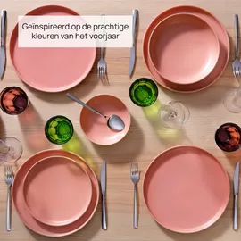 james cooke Bliss tiefe Teller - 2er‐Set Steingut, Ø Ø22 cm, lachs rosa, Seidenglanz