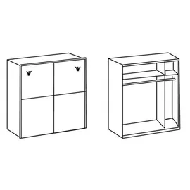 möbel-direkt.de Drehtürenschrank Cindy 139 x 200 x 65 cm Weiß/Rosa