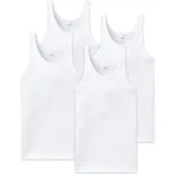 SCHIESSER Herren Unterhemd 4er Pack - ärmellos, Cotton Essentials, Feinripp Weiß M