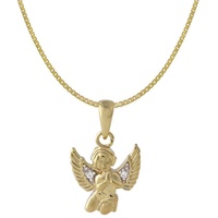 Acalee 50-1016 Kinder-Halskette mit Engel-Anhänger 333 / 8K Gold, 38 cm
