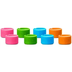 Rode XLR-ID set van 8 kleuren ringen