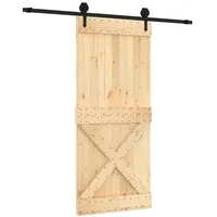 vidaXL Schiebetür mit Beschlag 90x210 cm Massivholz Kiefer
