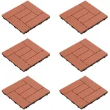 Pure Garden 50-LG1190 Terrassen- und Terrassenfliesen – ineinandergreifendes Kreuzmuster für den Außenbereich, wetter- und rutschfest, quadratisch (Terra Cotta-Farbe, 6 Stück), terrakotta