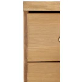 Home Affaire Unterschrank HOME AFFAIRE "Oslo", beige (natur gebeizt, gewachst), B:75cm H:85cm T:60cm, Massivholz, Schränke, Unterschrank, 75 cm breit, 1 Tür, 5 Schubladen, aus Kiefer, Metallgriffe