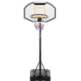 lexzurn Basketballkorb Basketballkorb,Basketballständer,Tragbar Basketballanlage (170–230cm Höhenverstellbar, Transportable Basketballständer mit Rollen, Tragbar Kinder Basketballkorb) weiß