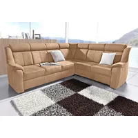 Ecksofa SIT & MORE "Basel L-Form" Sofas Gr. B/H/T: 261cm x 98cm x 211cm, Luxus-Microfaser ALTARA NUBUCK, langer Schenkel links, ohne Relaxfunktion, braun (cafe) wahlweise mit Relaxfunktion