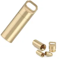 TONYFY Schlüsselanhänger mit Messingdichtungen, tragbar, wasserdicht, Pillendose, Mini-Behälter, Medizin, Kapselflasche, Pillenbehälter für Outdoor, Camping und Reisen, EDC-Werkzeug, klein