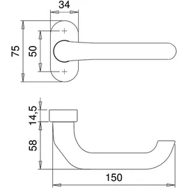 Edi Feuerschutzdrückerlochteil 1300/2133 VA EST gekr.4-KT.9mm EDI