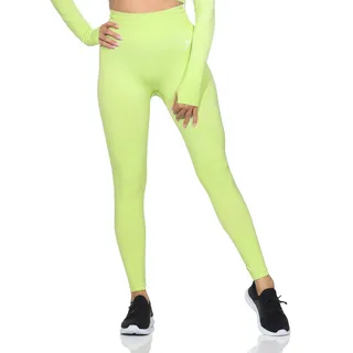 GYMSHARK Vital Seamless 2.0 Damen Leggings Farbe: Neongelb Meliert; Größe: M - M