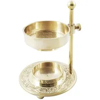 Nklaus Rauchgefäß Messing Gold Weihrauchbrenner verstellbar Teelicht Weihrauch 2206