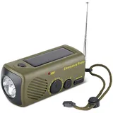 Irfora Outdoor-Notfunk,Notfall-Radio für den Außenbereich, tragbares Solarladegerät, Handkurbel, wiederaufladbares USB-Radio mit Taschenlampe, SOS-Alarm, AM/FM-Handy-Ladegerät