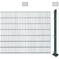 Arvotec Doppelstabmattenzaun ARVOTEC "EASY 143 zum Aufschrauben", grau (anthrazit), H:143cm, Stahl, Kunststoff, Zaunelemente, Zaunhöhe 143 cm, Zaunlänge 2 - 60 m