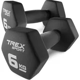 trex sport Kurzhanteln Set Gusseisen-Neopren 2×6 kg schwarz