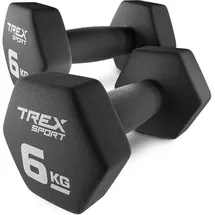 trex sport Kurzhanteln Set Gusseisen-Neopren 2×6 kg schwarz