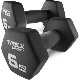 trex sport Kurzhanteln Set Gusseisen-Neopren 2×6 kg schwarz