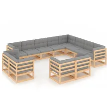 vidaXL Garten-Lounge-Set 12-tlg. grau