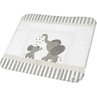 Rotho Babydesign Wickelauflage Breit (85 x 72 cm) - wickelauflage - wickeltischauflage - abwaschbar - wickelmatte - wasserdicht - Motiv Modern Elephant